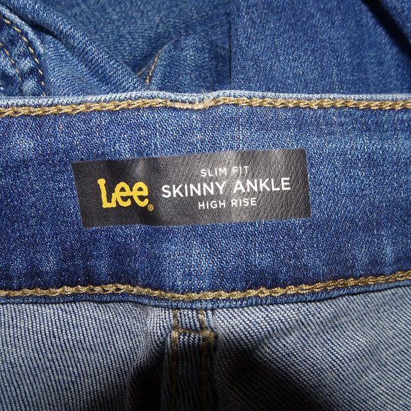 NWT Lee Plus Size High Rise Skinny Ankle Blue Jeans - Picture 6 of 7